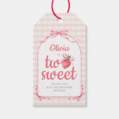 Strawberry Two Sweet Girl 2nd Birthday Cadeaulabel (Voorkant)