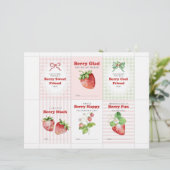 Strawberry Valentine Cards for Kids Briefhoofd (Staand voorkant)