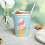 Strawberry Vanilla Ice Cream Kids Birthday Party Papieren Bekers<br><div class="desc">Kill uit met deze schattige ijsjes voor de papieren bekertjes voor je kleine verjaardagsfeest. Het ontwerp van de zomer van de vun in een zacht gedempt kleurenpalet is voorzien van roze aardbeien en vanille zachte servies met de inscriptie "Happy Birthday [Name]" op de ijsjes.</div>