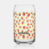 Strawberry Vanilla Stripes Personalize  Blikvorm Glas (Voorkant)