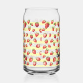 Strawberry Vanilla Stripes Personalize Blikvorm Glas (Rechts)