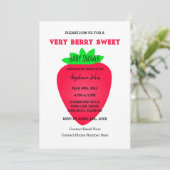 Strawberry Very Berry Sweet Baby shower QR-code Kaart (Staand voorkant)