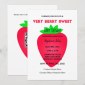 Strawberry Very Berry Sweet Baby shower QR-code Kaart (Voorkant / Achterkant)