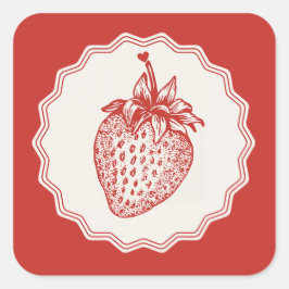 Strawberry Vierkante Sticker
