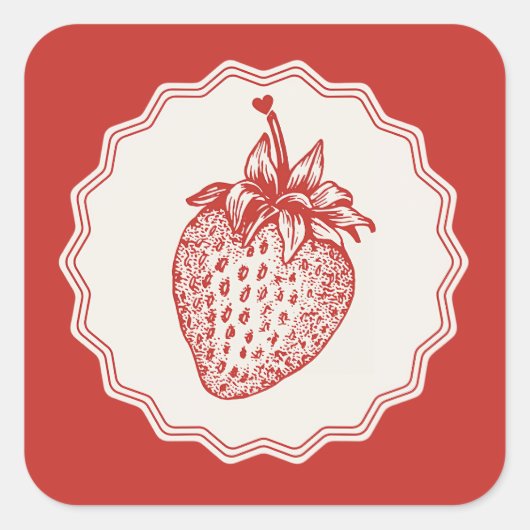 Strawberry Vierkante Sticker (Voorkant)