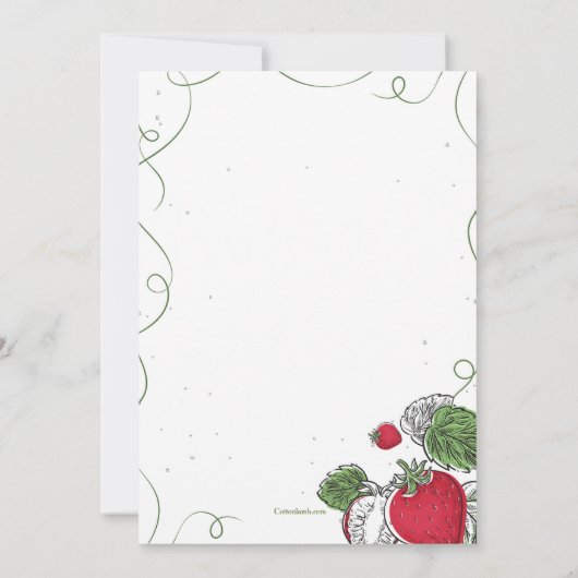 Strawberry Vine bruiloft uitnodiging (Achterkant)