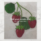 Strawberry Vine Food and Beverage Label Set Wijn Etiket (Enkel label)