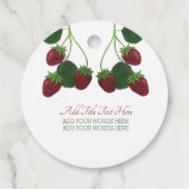 Strawberry Vine Gingham Gepersonaliseerde Favor Ta Bedankjes Labels (Achterkant)