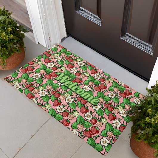 Strawberry Vine Pattern Doormat Deurmat