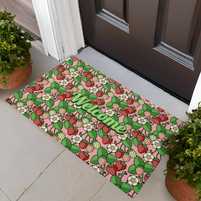 Strawberry Vine Pattern Doormat Deurmat (Creator heeft geüpload)
