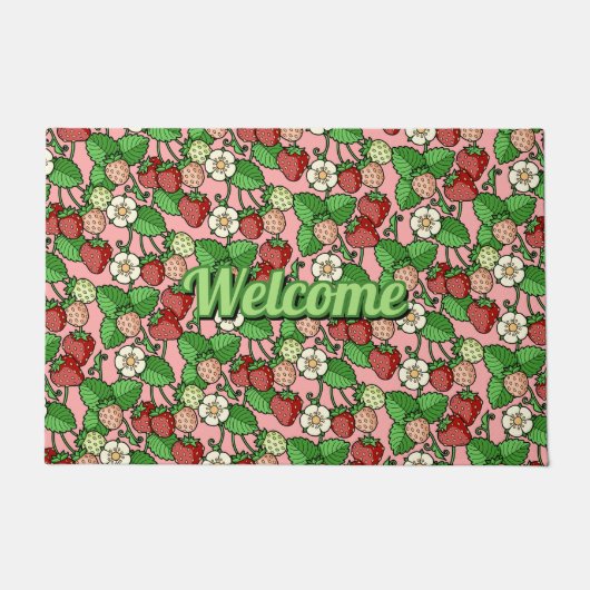Strawberry Vine Pattern Doormat Deurmat (Voorkant)