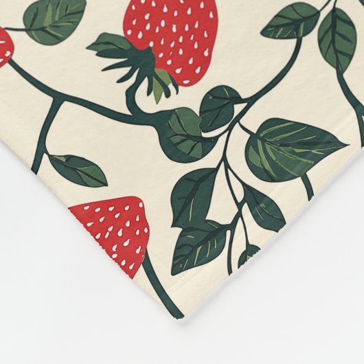 Strawberry Vine Pattern Fleece Deken (Hoek)