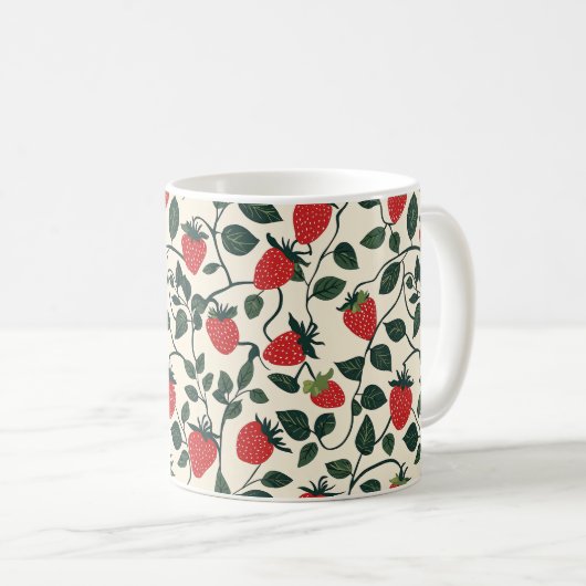 Strawberry Vine Pattern Koffiemok (Voorkant rechts)