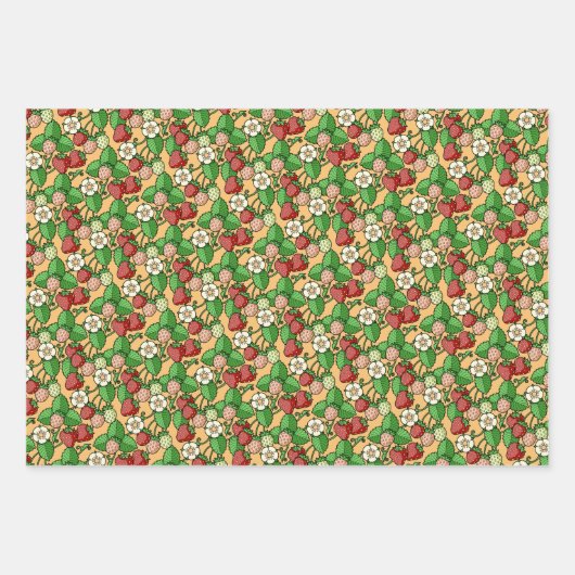 Strawberry Vine Pattern Papierbladen verpakken Inpakpapier Vel (Voorkant 3)