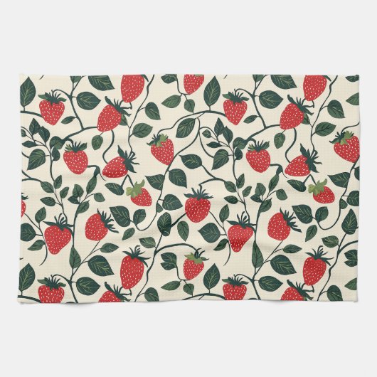 Strawberry Vine Pattern Theedoek (Horizontaal)