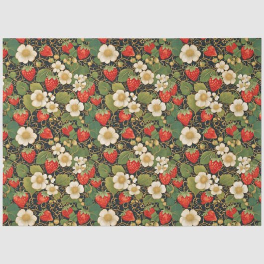 Strawberry Vine Pattern Tissuepapier (Voorkant)