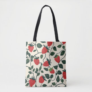 Strawberry Vine Pattern Tote Bag