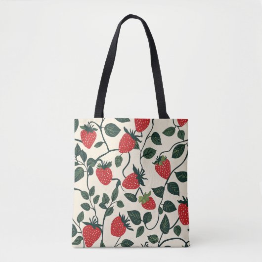 Strawberry Vine Pattern Tote Bag (Voorkant)