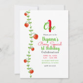 Strawberry Vine Red Berries 1 Een 1e Verjaardag Kaart (Voorkant)