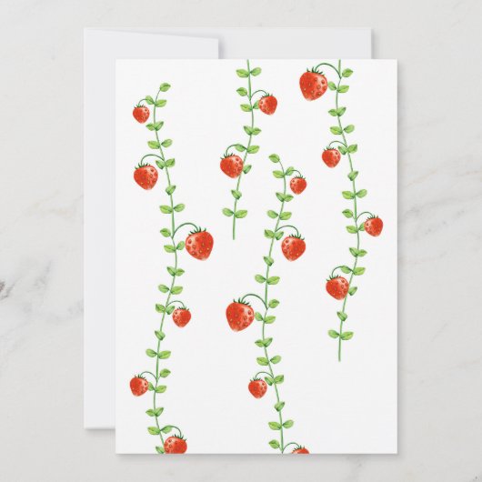 Strawberry Vine Red Berries 1 Een 1e Verjaardag Kaart (Achterkant)