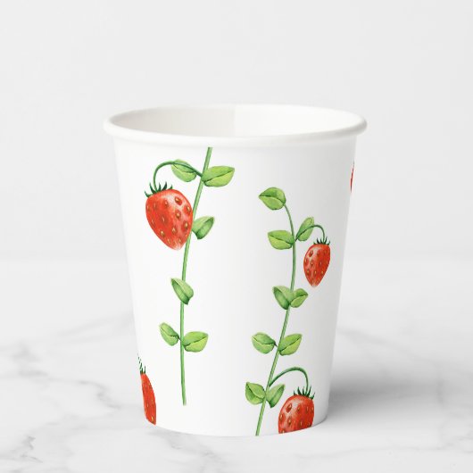 Strawberry Vine Red Berries verjaardagsfeestje Papieren Bekers (Links)