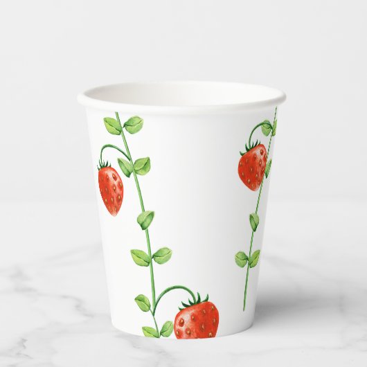 Strawberry Vine Red Berries verjaardagsfeestje Papieren Bekers (Voorkant)