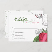 Strawberry Vine RSVP-kaart RSVP Kaartje (Voorkant / Achterkant)