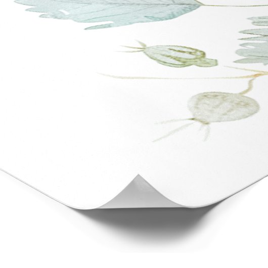 Strawberry Vines Baby shower Welkomstbord Poster (Hoek)