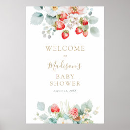 Strawberry Vines Baby shower Welkomstbord Poster