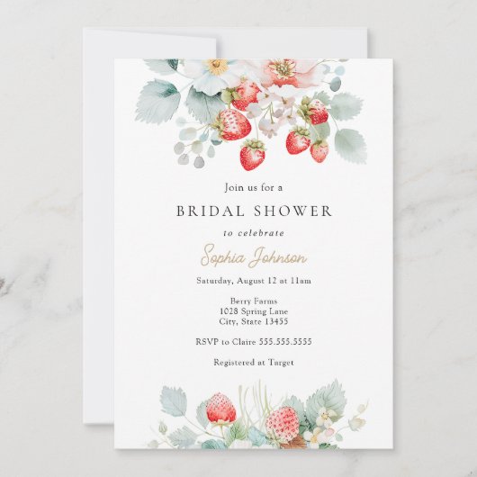 Strawberry Vines Vrijgezellenfeest Kaart (Voorkant)