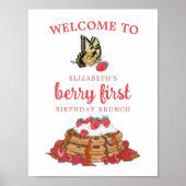 Strawberry Waffles Berry Brunch Verjaardag Welkom Poster (Voorkant)
