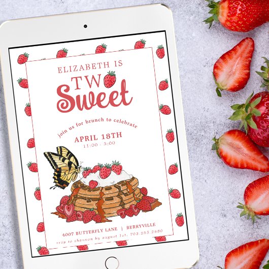 Strawberry Waffles Brunch | Twee lieve verjaardag Kaart