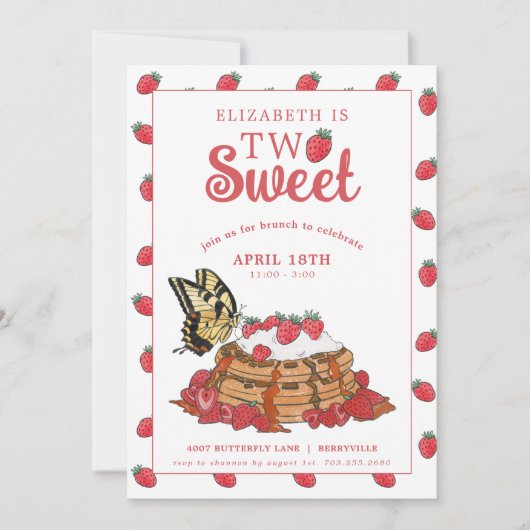 Strawberry Waffles Brunch | Twee lieve verjaardag Kaart (Voorkant)