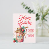Strawberry Warmth Birthday Christian Card Briefkaart (Staand voorkant)