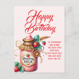 Strawberry Warmth Birthday Christian Card Briefkaart