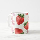 Strawberry Watercolor Mug Koffiemok (Voorkant links)