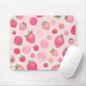 Strawberry Watercolor Pink Berry Seamless Pattern Muismat (Met muis)