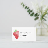 Strawberry Waterverf Catering Services QR Code Visitekaartje (Staand voorkant)