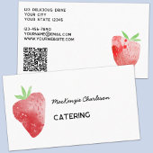 Strawberry Waterverf Catering Services QR Code Visitekaartje
