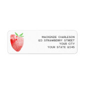 Strawberry Waterverf Return Address Etiket (Voorkant)