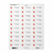 Strawberry Waterverf Return Address Etiket (Full Sheet)