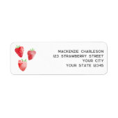 Strawberry Waterverf Return Address Etiket (Voorkant)