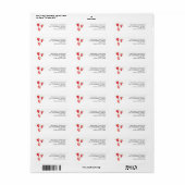 Strawberry Waterverf Return Address Etiket (Full Sheet)