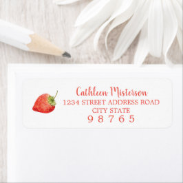 Strawberry Waterverf Return Address Labels