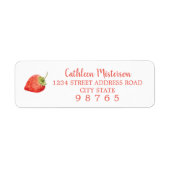 Strawberry Waterverf Return Address Labels (Voorkant)