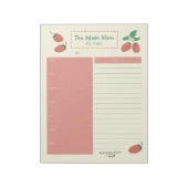 Strawberry Weekly Meal Kruidenier Planner Notitieblok (Linkerzijde)
