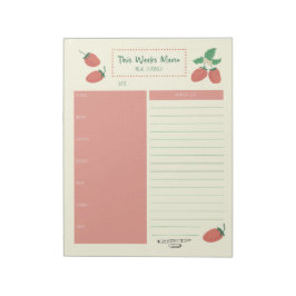 Strawberry Weekly Meal Kruidenier Planner Notitieblok