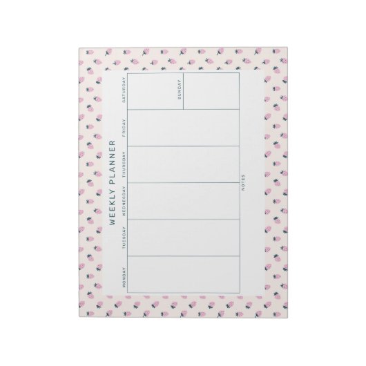 Strawberry Weekly Planner Notitieblok (Linkerzijde)