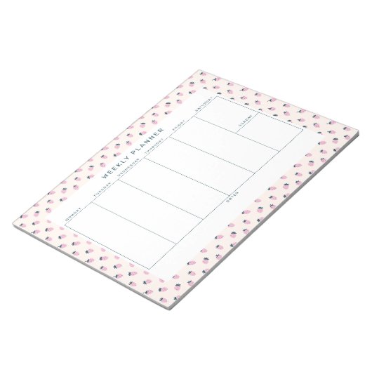 Strawberry Weekly Planner Notitieblok (Schuin)