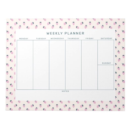 Strawberry Weekly Planner Notitieblok (Voorkant)